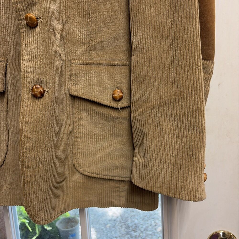 Levi's Panatela Blazer Jacket 42L Corduroy Brown Tan Vtg - Picture 3 of 11